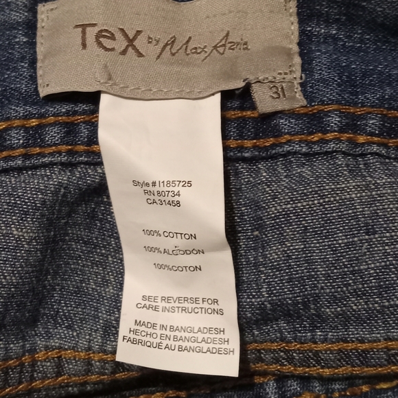 Tex Max Azria Western Jeans W 31 Wide Leg Mid Rise Dark Wash Blue Embroidered - Picture 4 of 13